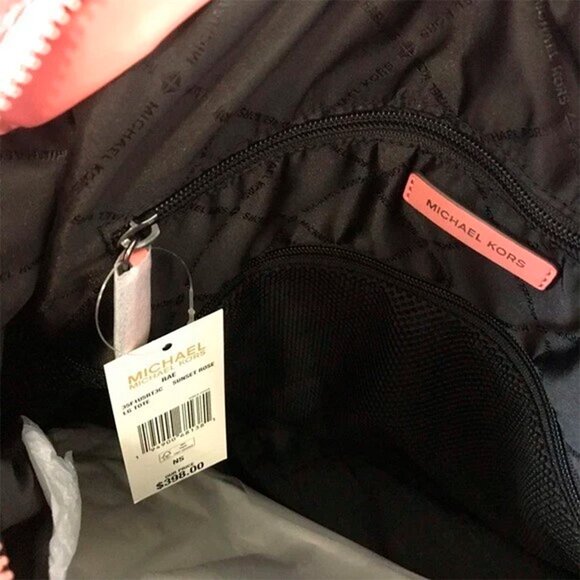 S Michael Kors Rae Sunset Rose Nylon Extra Large Tote 35F1U5RT3C Pink $398 - Picture 12 of 15